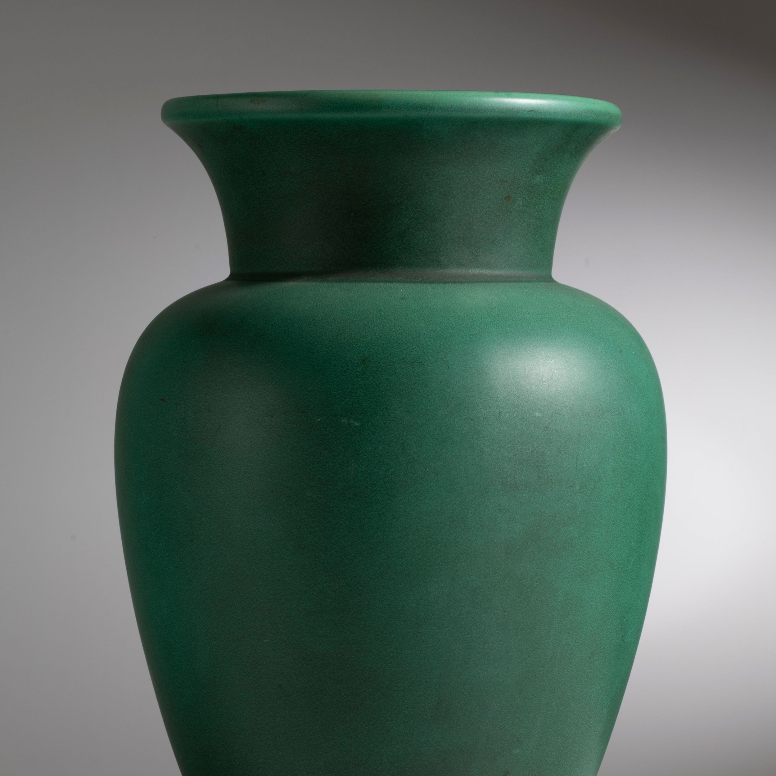 Ceramic Vase by Giovanni Gariboldi for Richard-Ginori San Cristoforo , Green Glaze