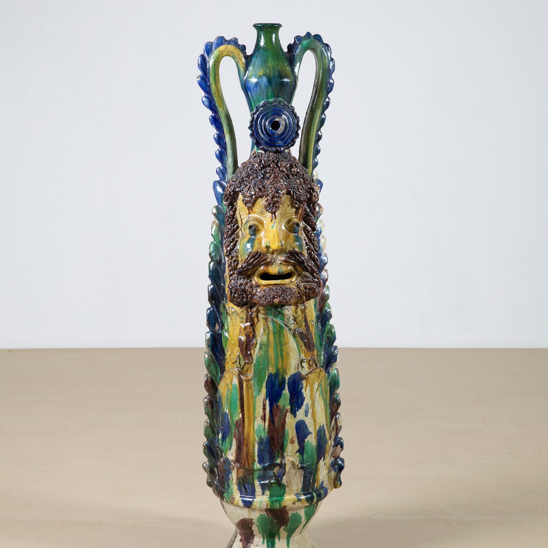 Large Mid-Century Italian Glazed Ceramic Anthropomorphic Vase by Seminara