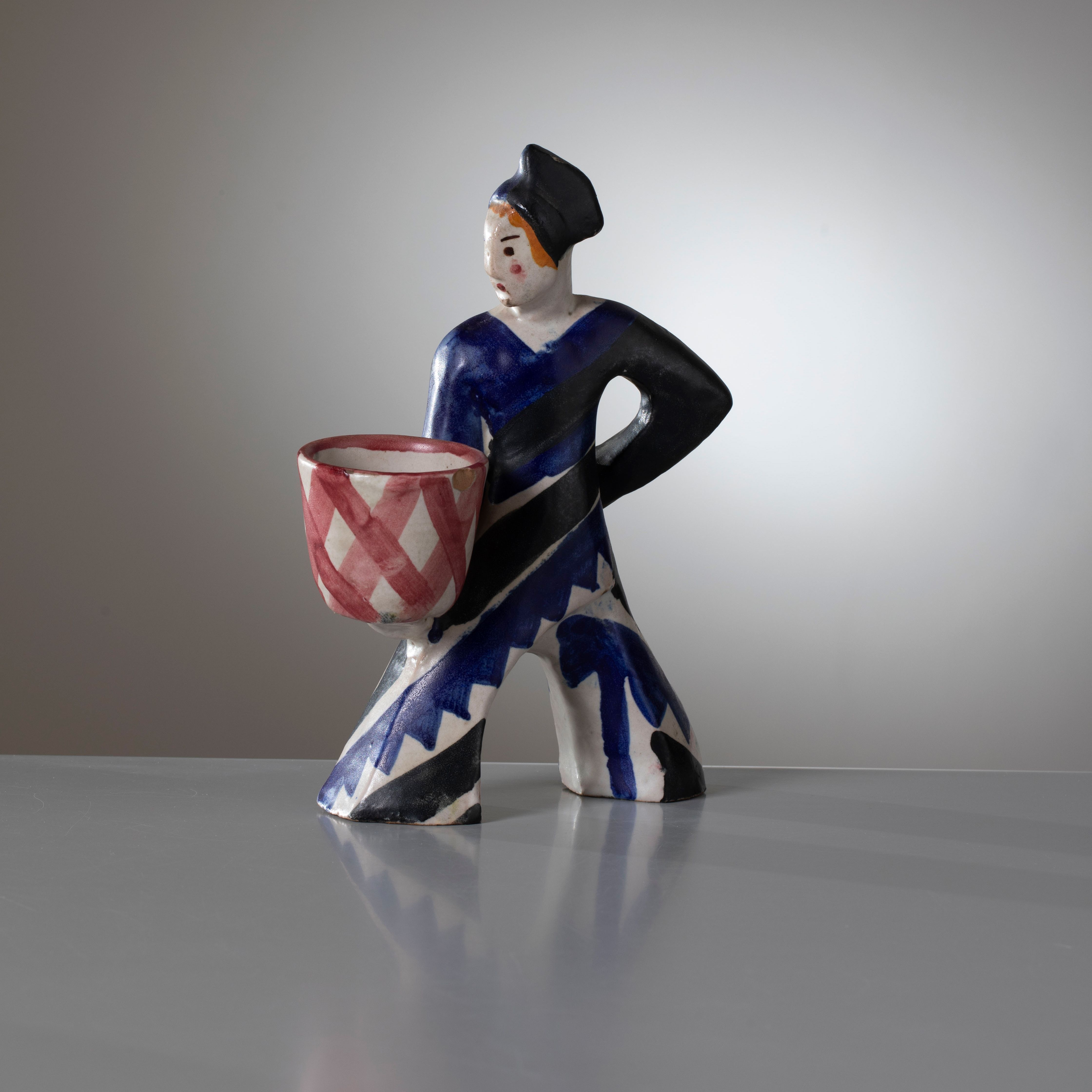 Important Ceramic Figural Planter by Leopold Anzengruber for ICS Vietri