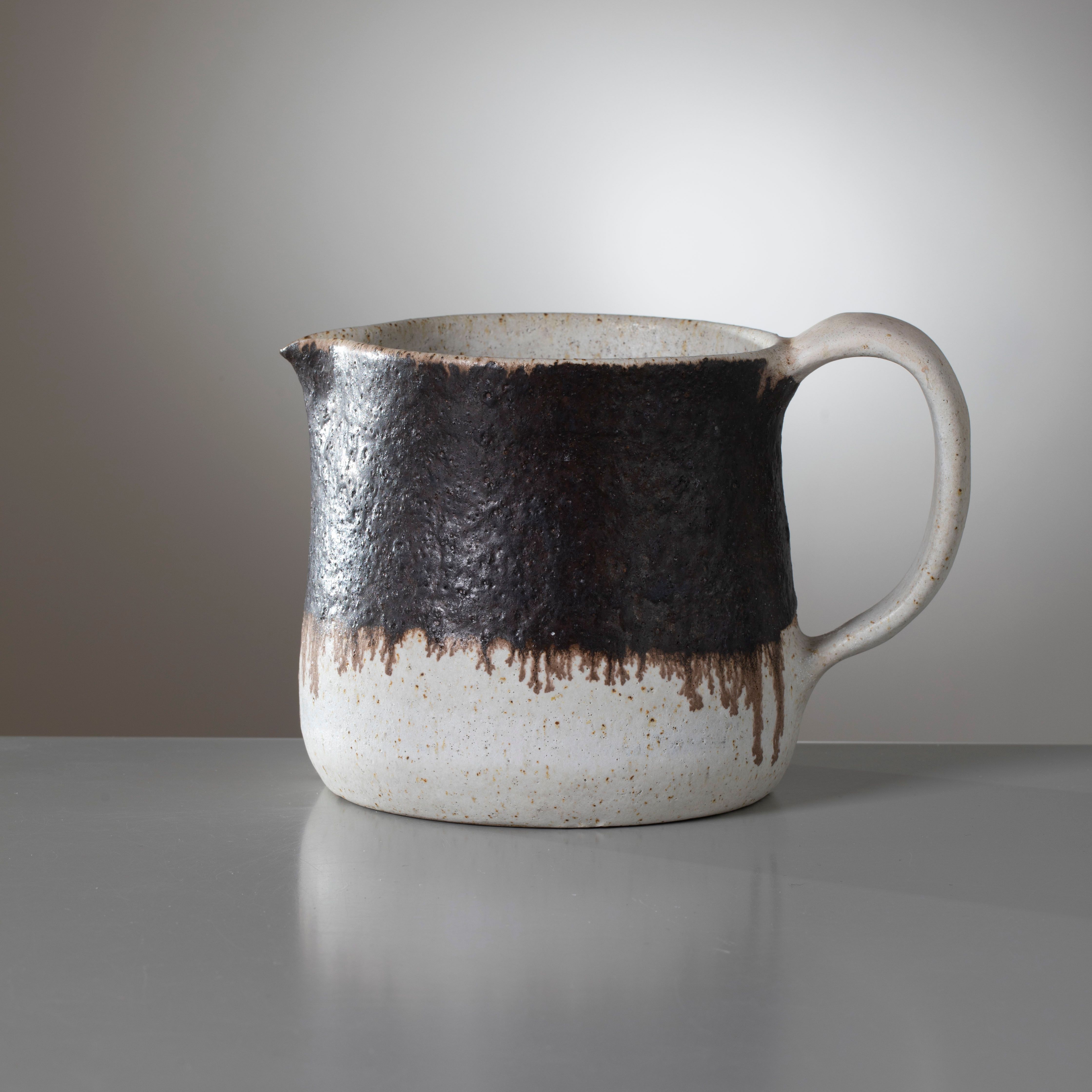 Minimalist Stoneware Pitcher by Bruno Gambone