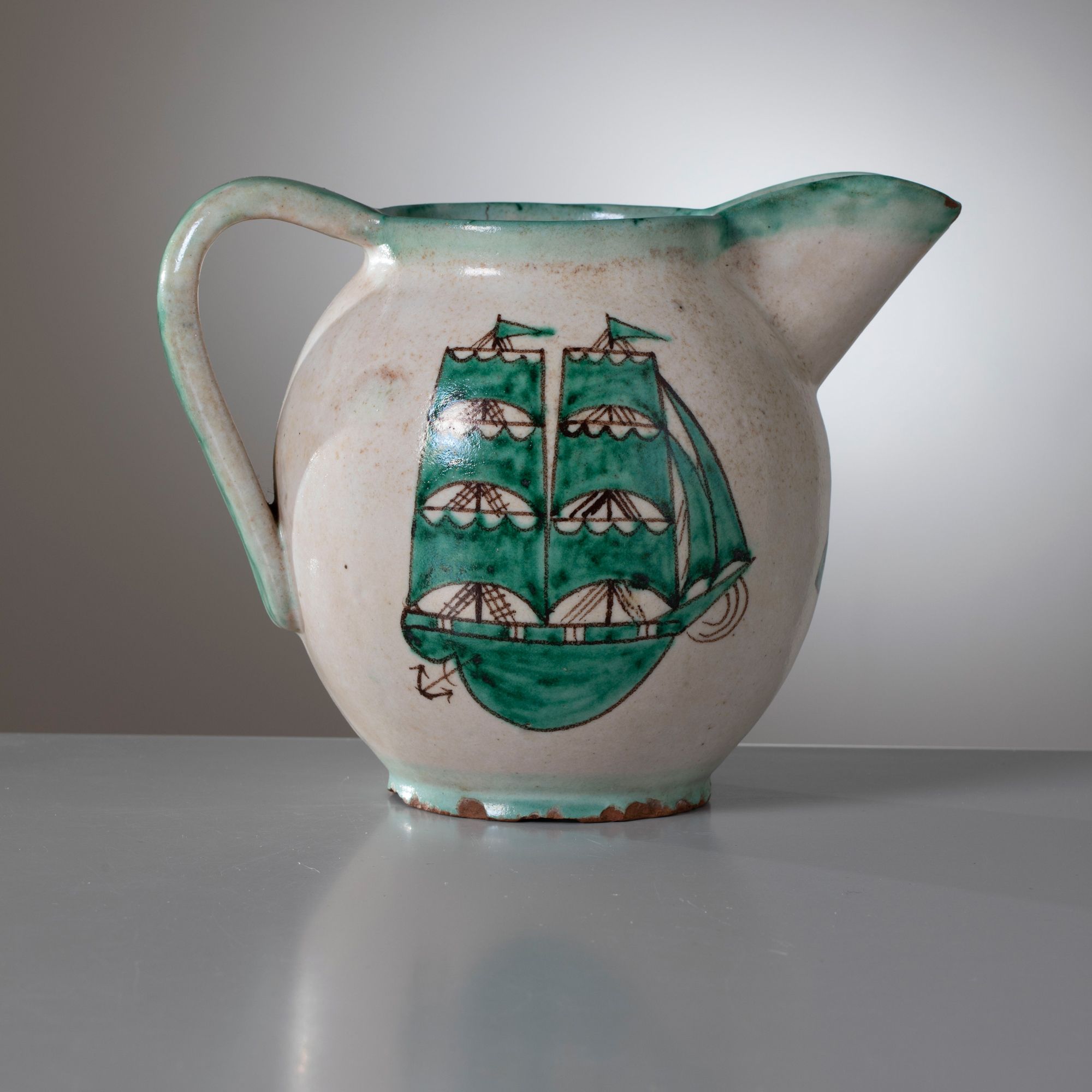 Pre-War Modernist Ceramic Pitcher by M.A.C.S. Vietri