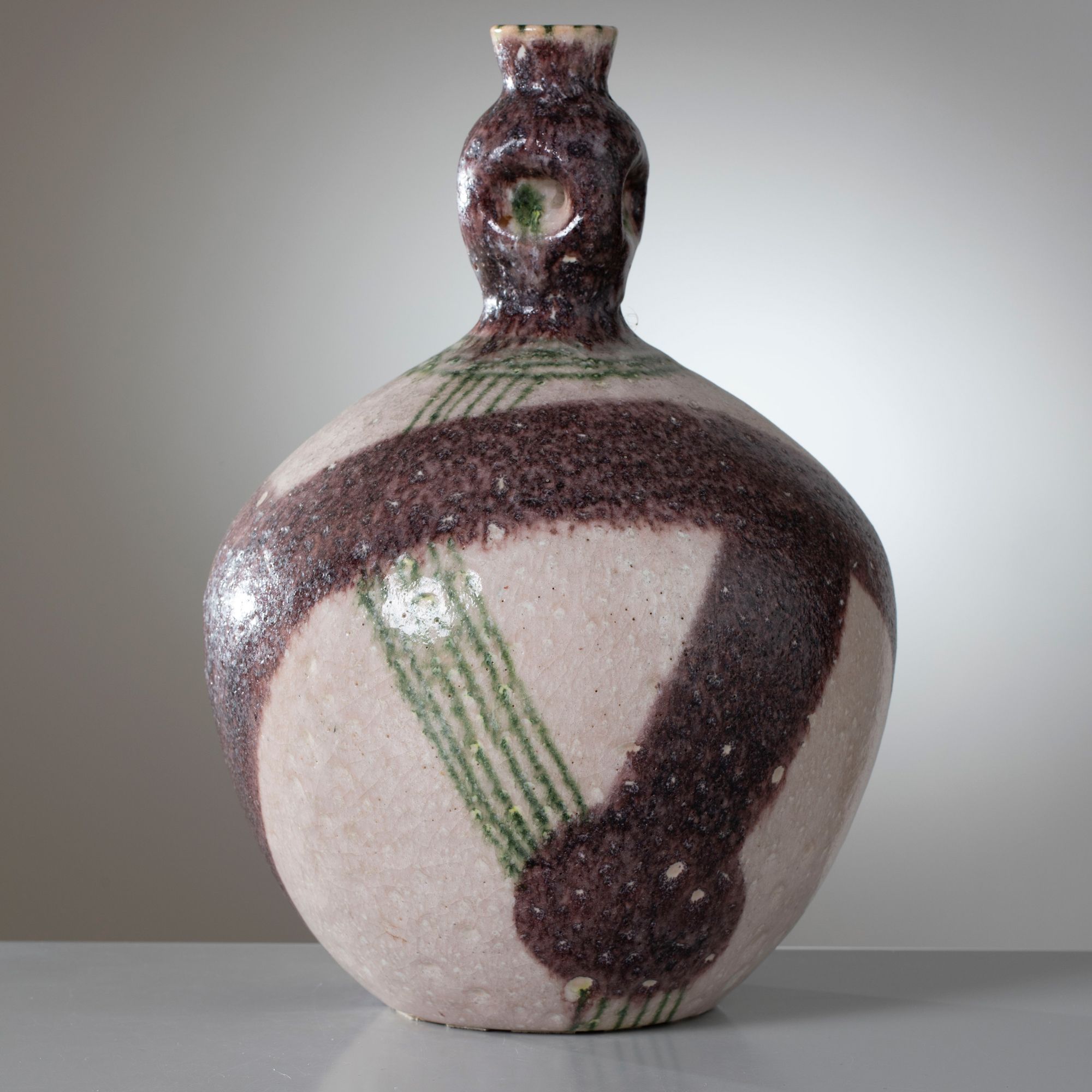 Rare Anthropomorphic/Totemic Ceramic Vase by Guido Gambone