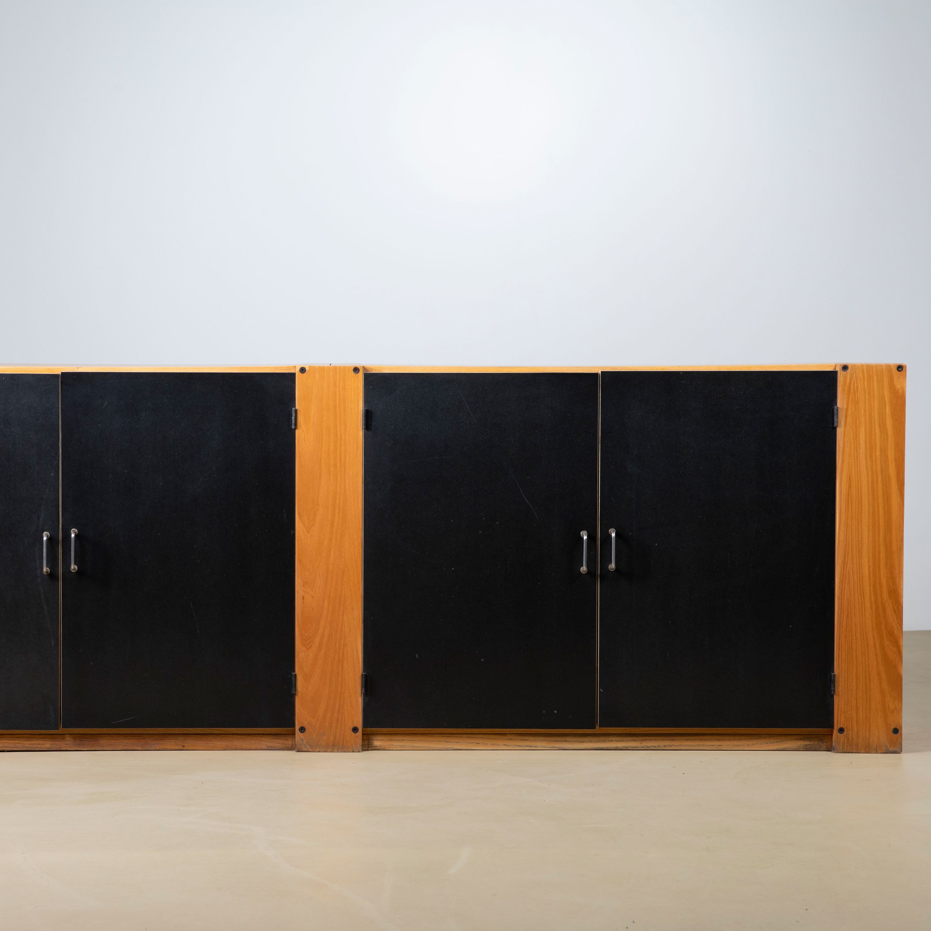 Modernist Natural Ash and Black Laminate Sideboard by Roberto Pamio & Renato Toso for Stilwood